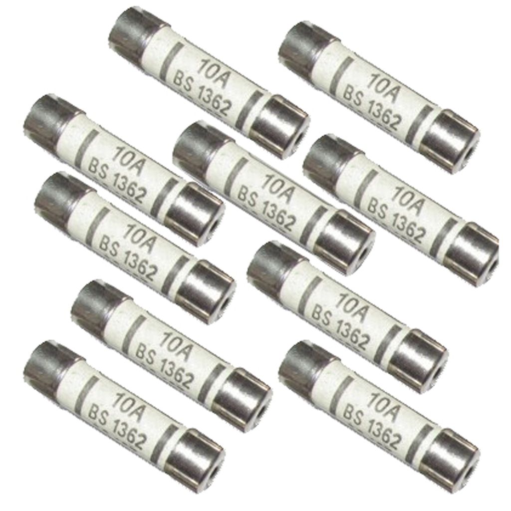 10 Pieces Fuse Ceramic Fuse Tube BS1362 10A 6x25 For