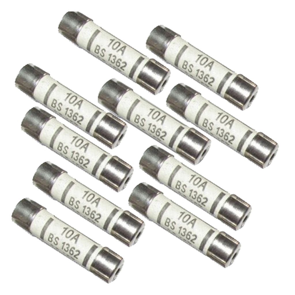 10 Pieces Fuse Ceramic Fuse Tube BS1362 10A 6x25 For
