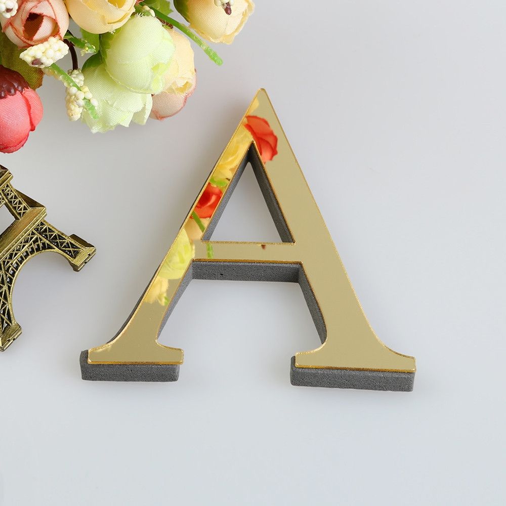26 Letters DIY 3D Mirror Acrylic Wall Sticker Decals Home Decor Wall Art Mural