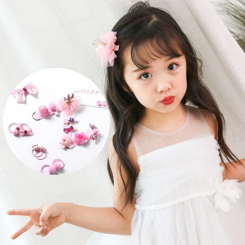 18Pcs/Set Children'S Fashion Hair Clip Girls Elastic Hair