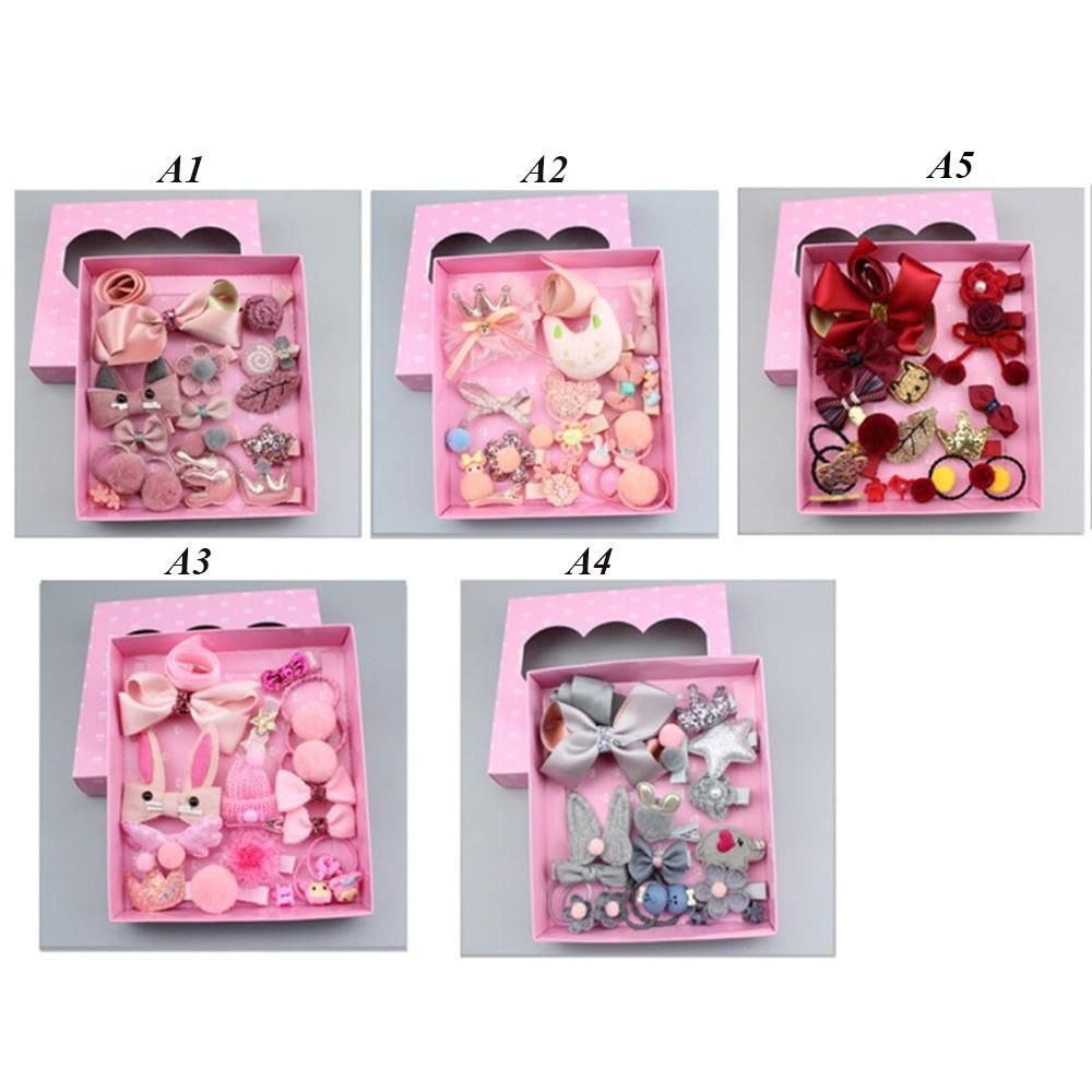 18Pcs/Set Children'S Fashion Hair Clip Girls Elastic Hair