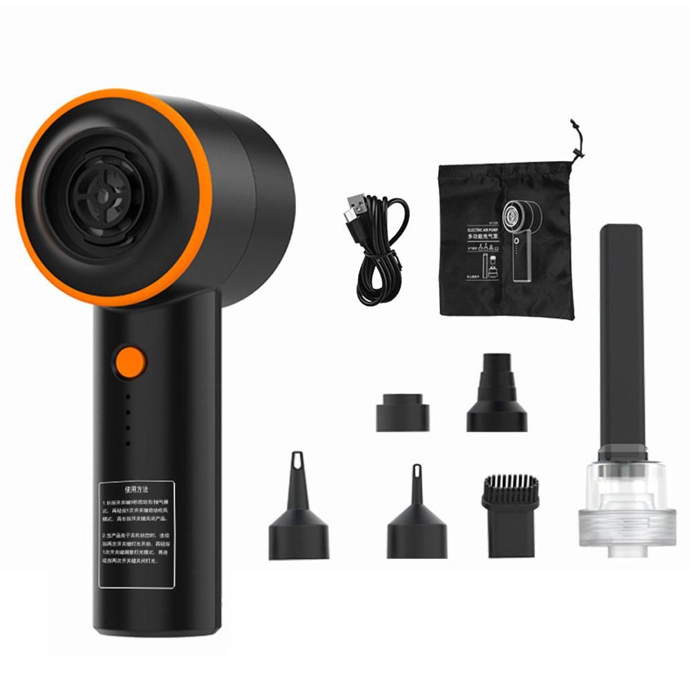 Multifunctional Portable Cordless Electric Inflator USB Rechargeable 5-in-1 Outdoor Inflatable and Vacuum Pump Handheld Mattress Inflator Vacuum Pump with Light and Fan Function