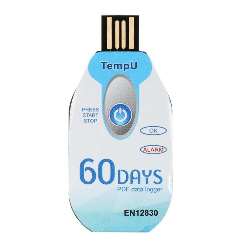 USB Temperature Data 60 Waterproof PDF Disposable Cold Chain Temperature Recorder 10000 Points for Medicine