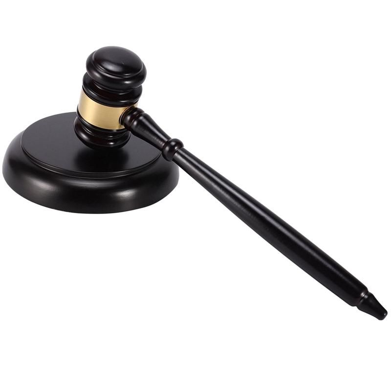 Wooden 's gavel auction hammer with sound block for attorney auction handwork