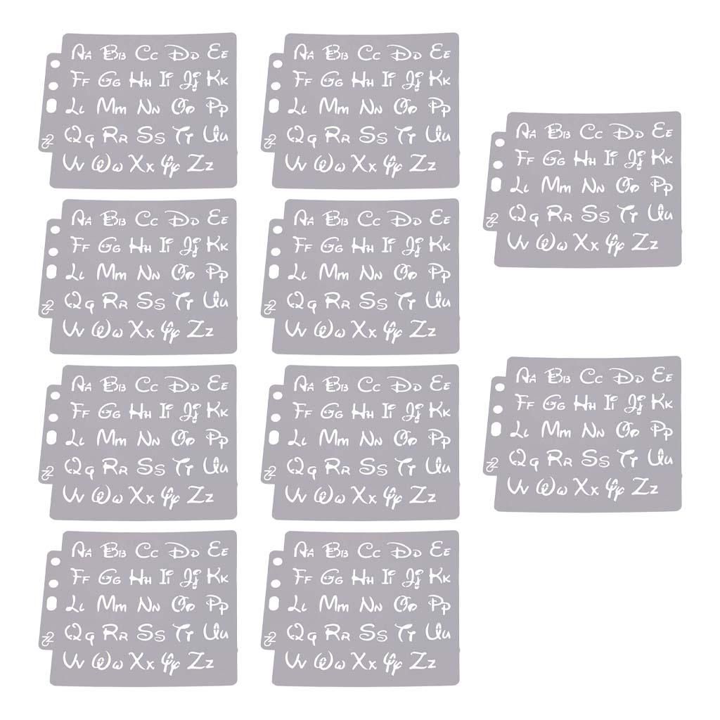 10x Alphabet Stencil Letter Painting Templates For Notebook Decoration