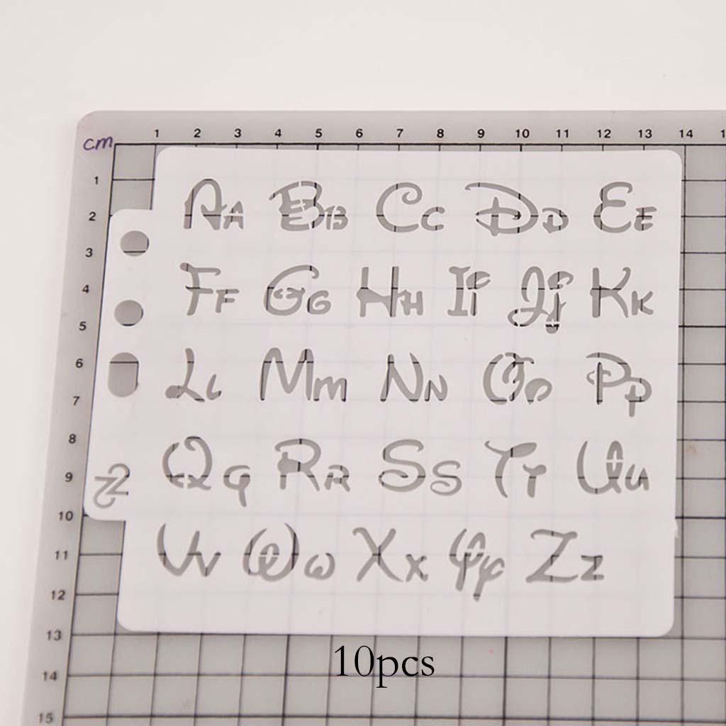 10x Alphabet Stencil Letter Painting Templates For Notebook Decoration