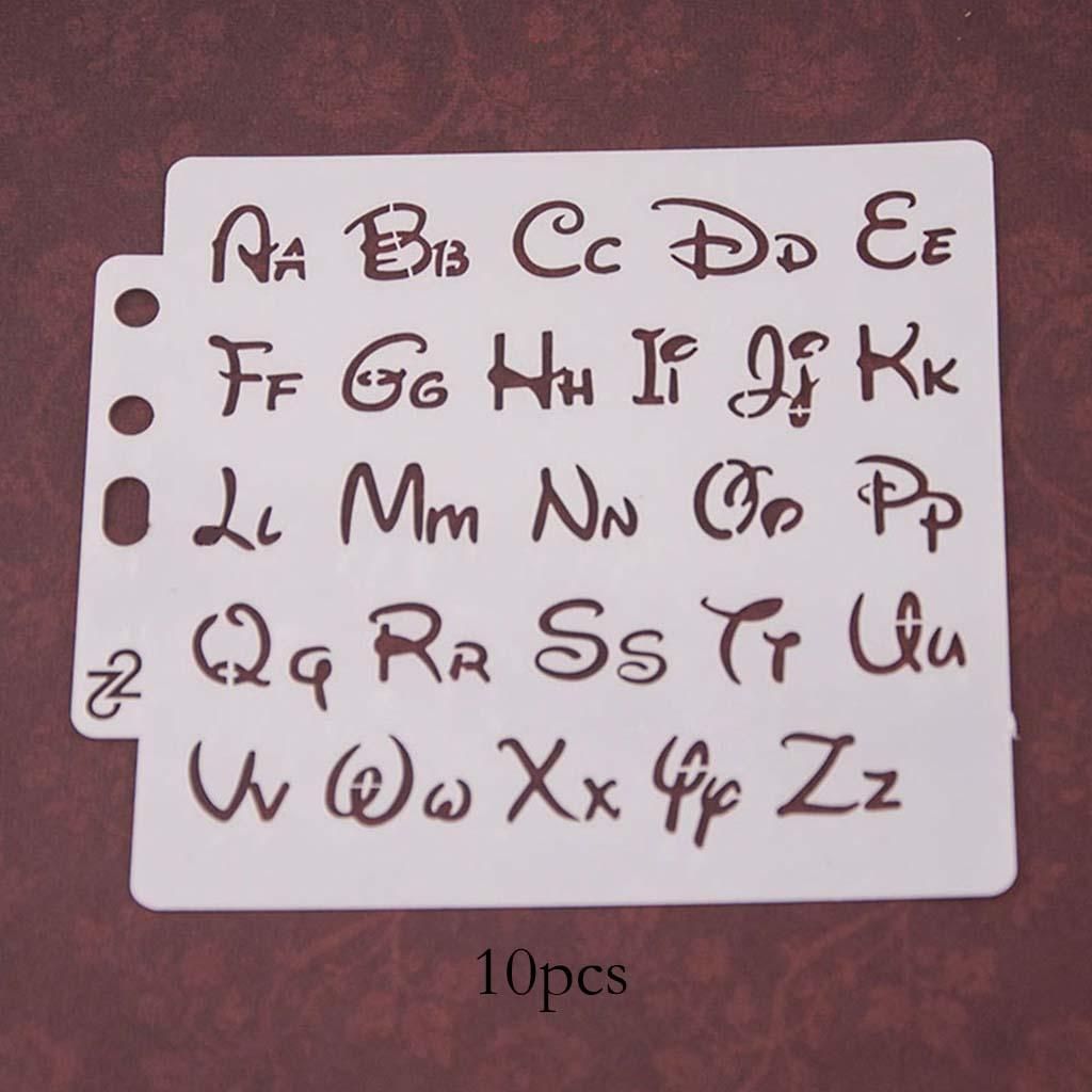 10x Alphabet Stencil Letter Painting Templates For Notebook Decoration