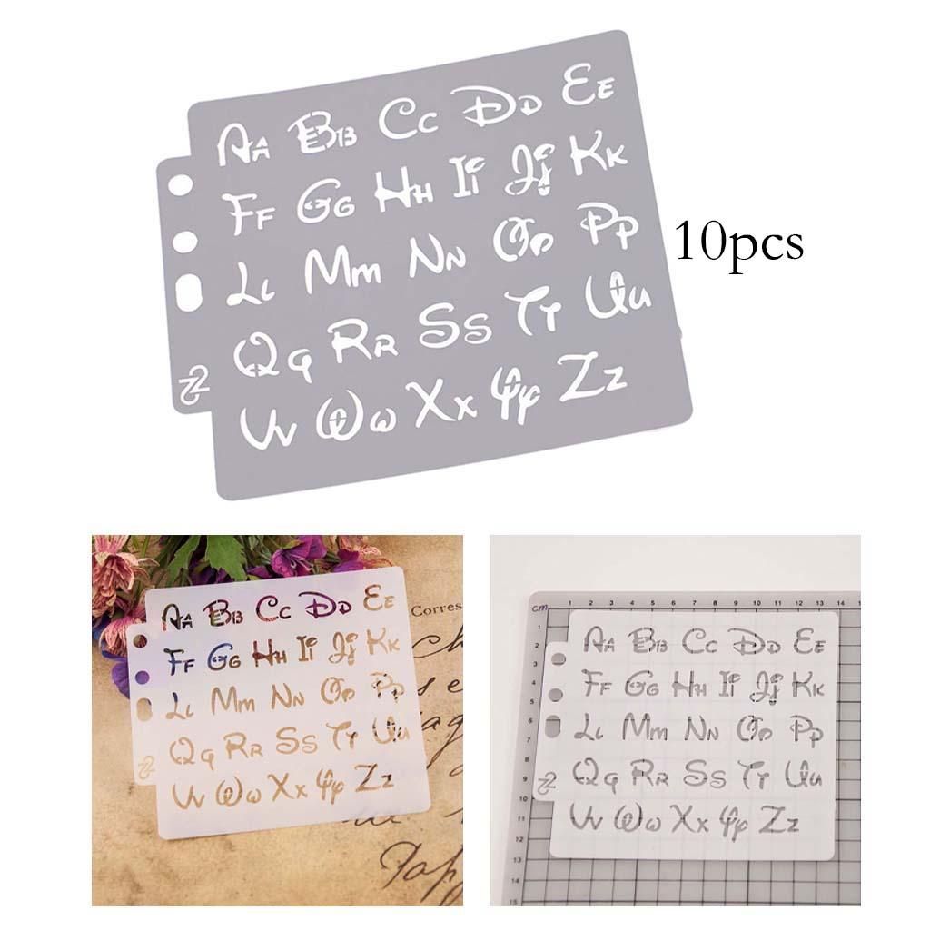 10x Alphabet Stencil Letter Painting Templates For Notebook Decoration