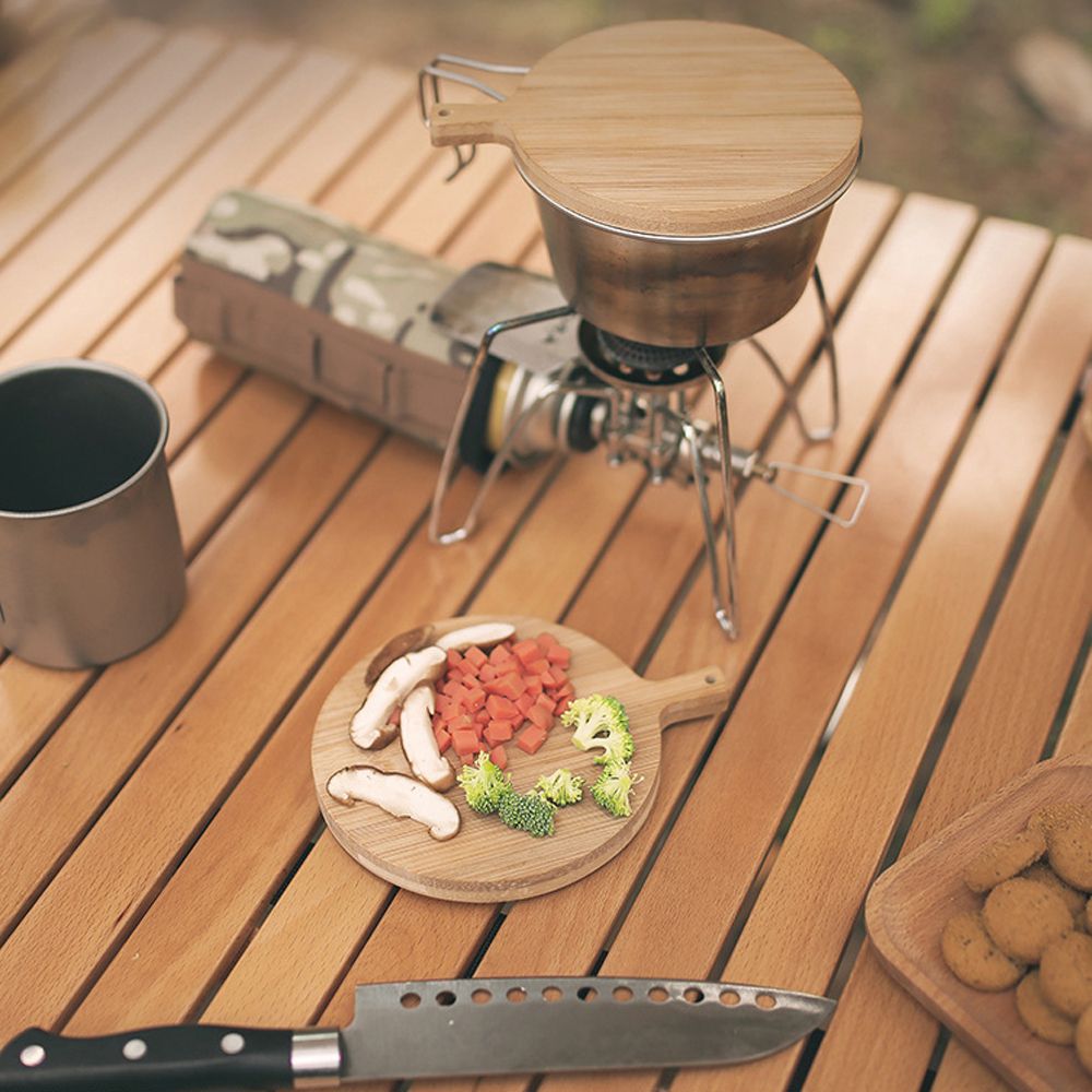 Thickening Bamboo Sierra Bowl Lid Easy Storage Outdoor