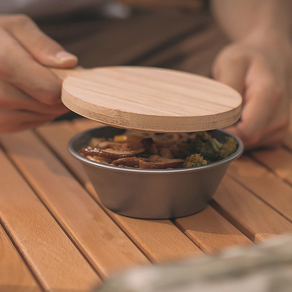 Thickening Bamboo Sierra Bowl Lid Easy Storage Outdoor