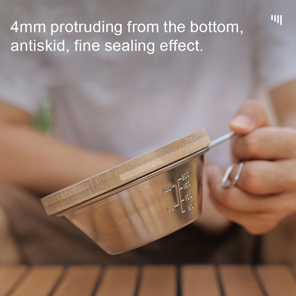 Thickening Bamboo Sierra Bowl Lid Easy Storage Outdoor