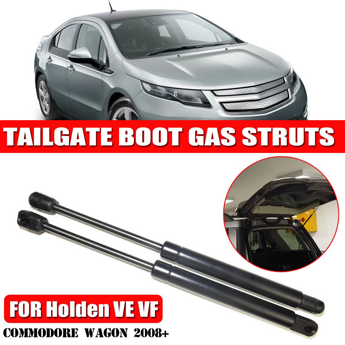 (Spring Steel) Car Rear Tailgate Boot Gas Lift Struts Bar Replacement For Holden VE VF Commodo