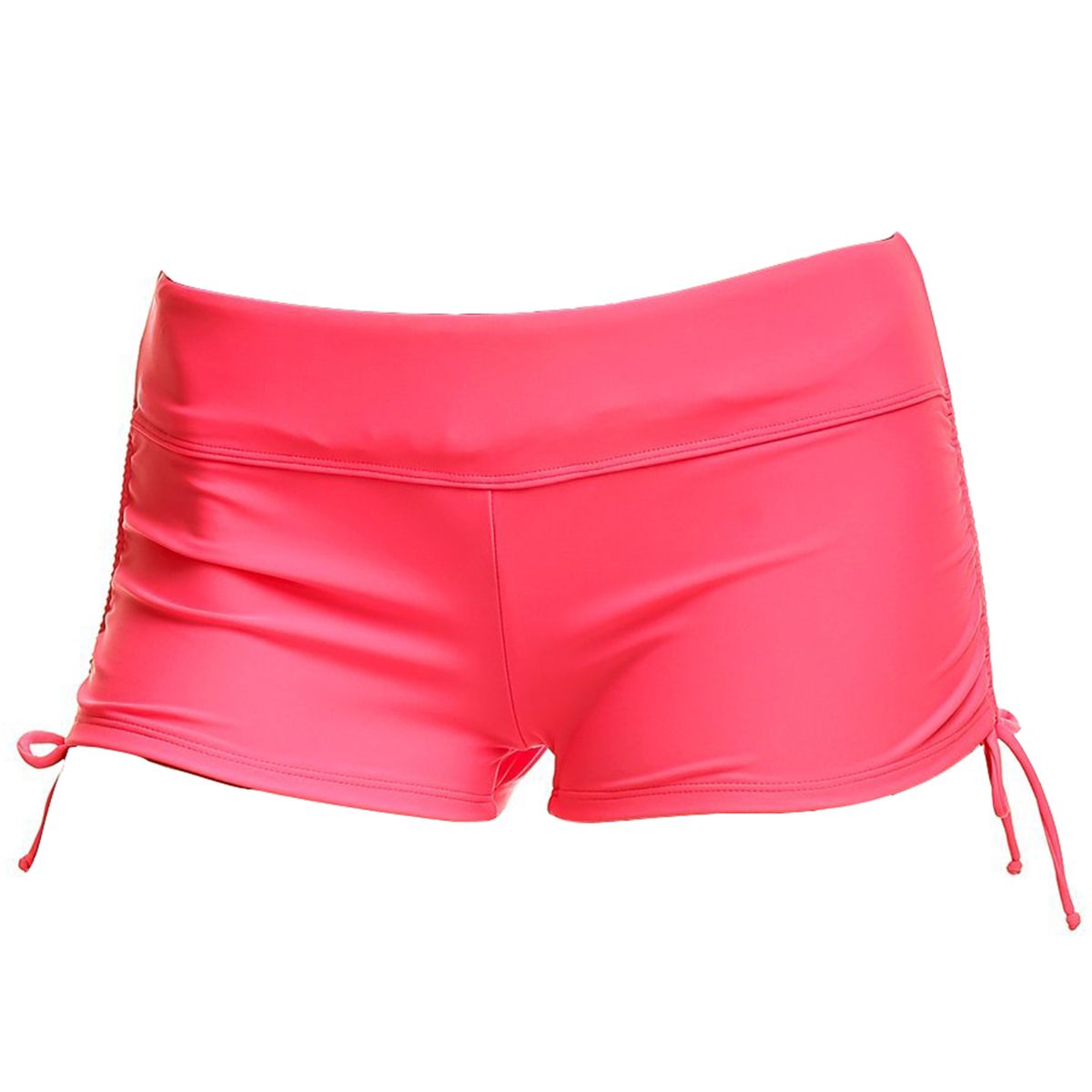 Women's Swim Brief Mini Short Swimwear With Adjustable Ties X-Small Pink