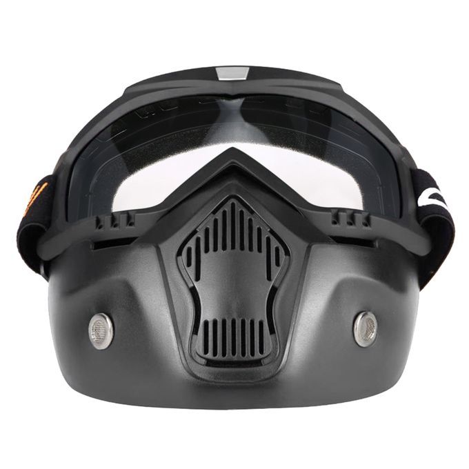 Mortorcycle Mask Detachable And Mouth Filter For Open Face