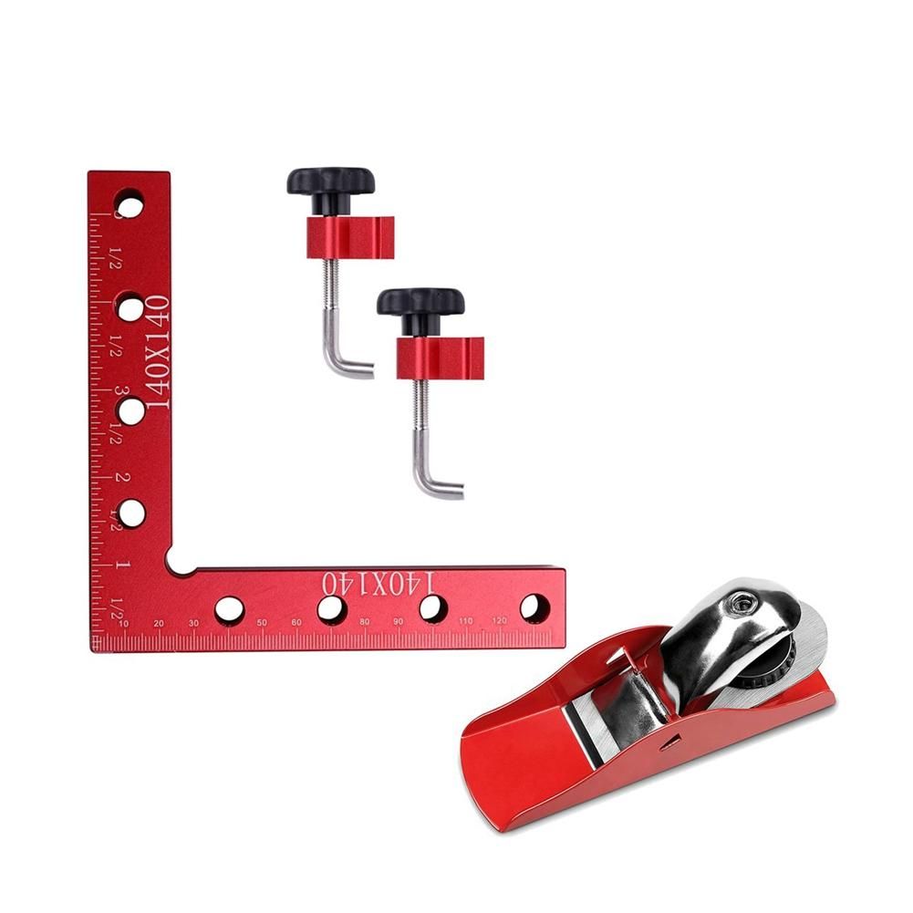 4PCS Right Angle Square Adjustable Clamping Ruler 140mm