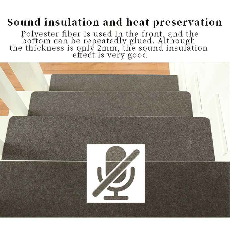 1Pcs Set Non Slip Rectangular Solid Doormat Self Adhesive Anti-Slip Stair Mats -- Dark Grey/ Light Grey Light Grey