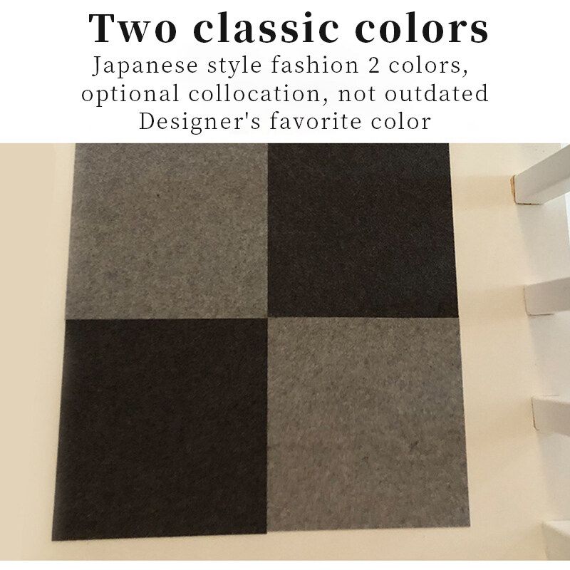1Pcs Set Non Slip Rectangular Solid Doormat Self Adhesive Anti-Slip Stair Mats -- Dark Grey/ Light Grey Light Grey