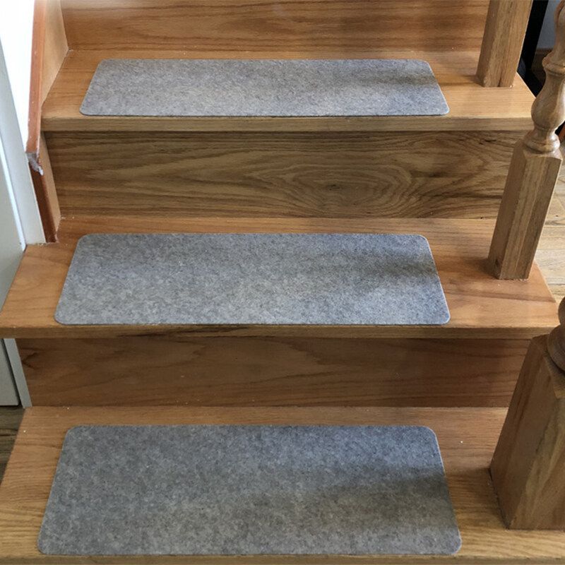 1Pcs Set Non Slip Rectangular Solid Doormat Self Adhesive Anti-Slip Stair Mats -- Dark Grey/ Light Grey Light Grey