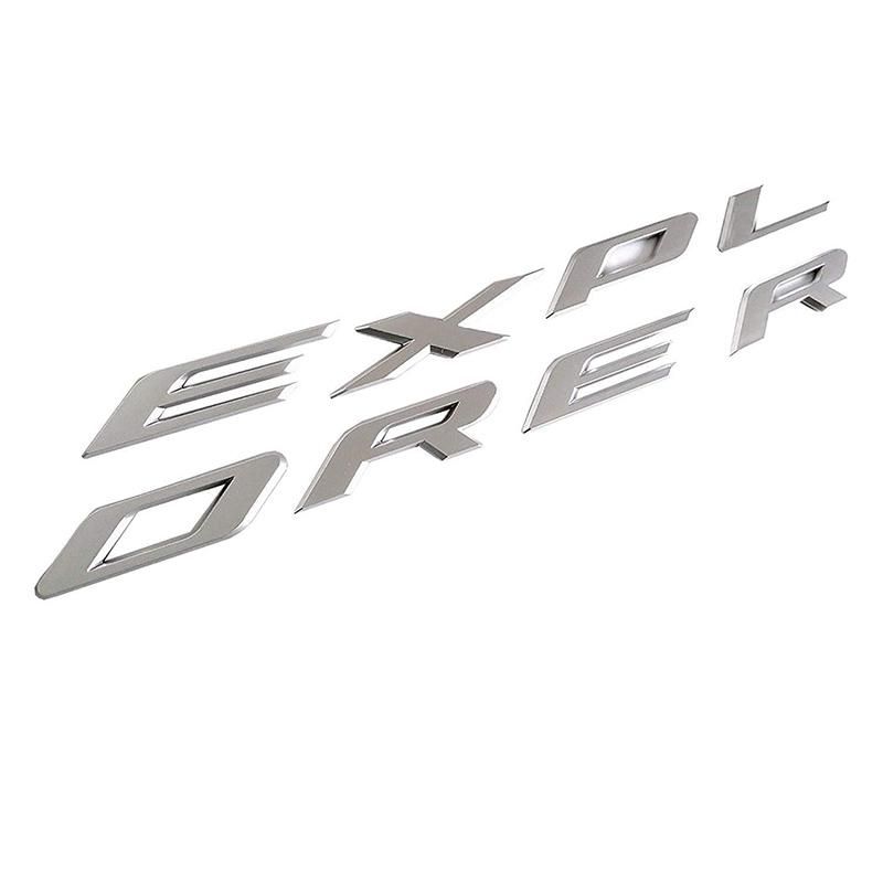 Explorer Car Emblem Front Hood Emblem 3D Letters Explorer Sticker Fit for Ford 2011-2019 Explorer Gloss Silver