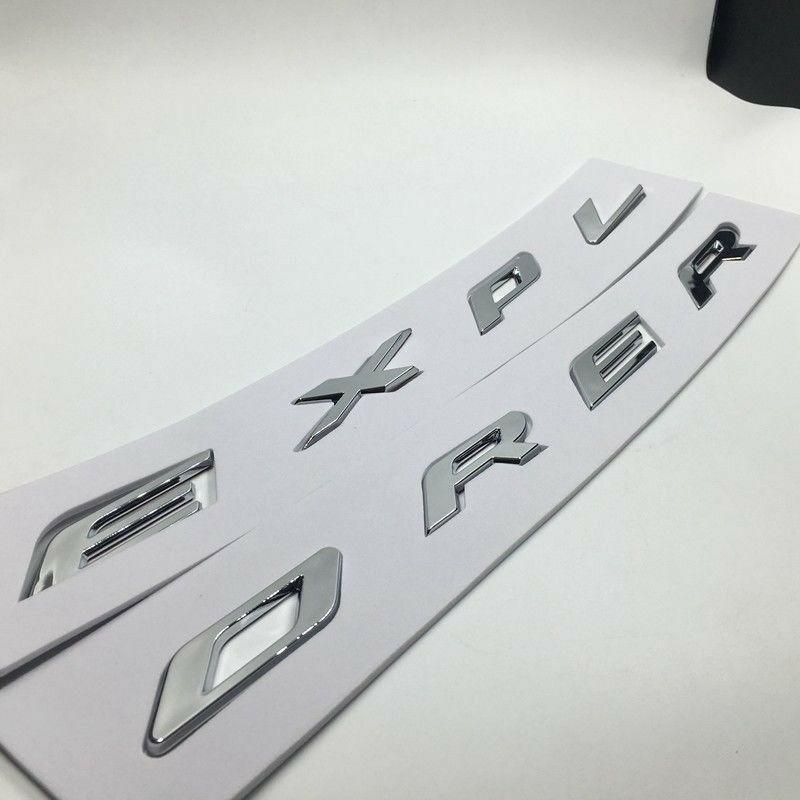 Explorer Car Emblem Front Hood Emblem 3D Letters Explorer Sticker Fit for Ford 2011-2019 Explorer Gloss Silver