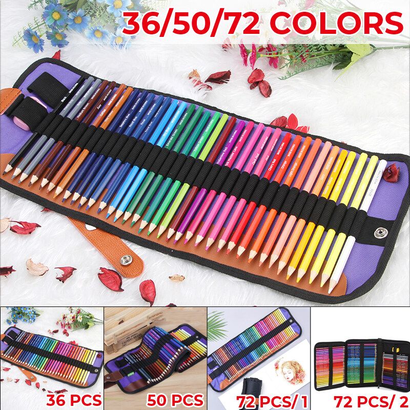 36/50/72 Pcs Drawing Sketching Set Colored Pencil With Canvas Bag And Penicl Artists Draw Sketch Kit For Painter Art Supplies 36pcs