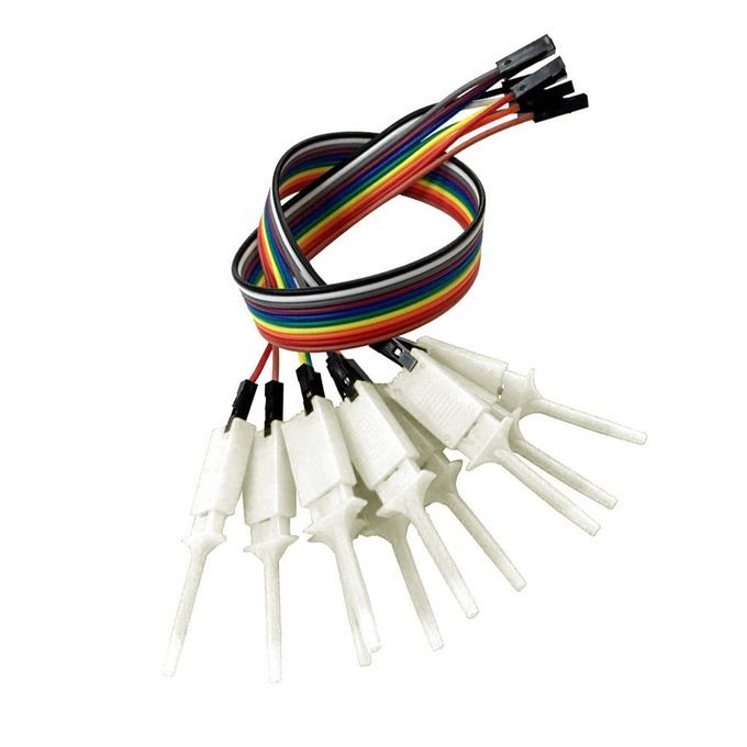 10 Pieces Electrical Testing Hook Clip Line For Logic , White