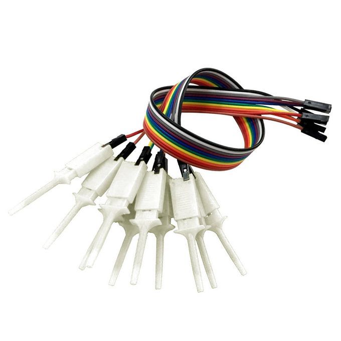10 Pieces Electrical Testing Hook Clip Line For Logic , White