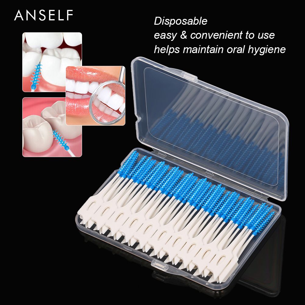 40pcs Double-ended Toothpick Soft Silicone Tooth Picks