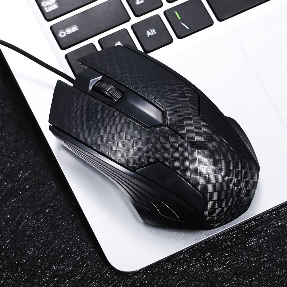 3-Button USB Optical Wired Mouse With 1.1M Cord Compatible