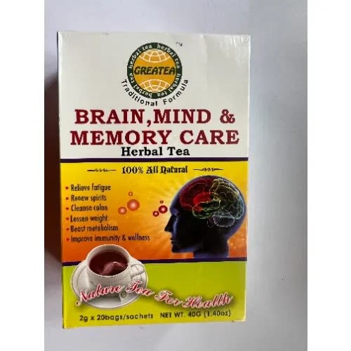 Great Tea - Brain Mind And Memory Care Herbal Tea - 20 Bags