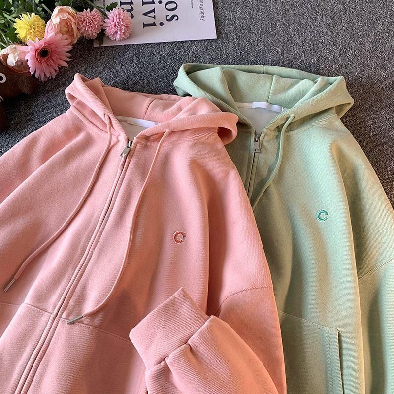 M243 Winter Velvet Padded Thickened Sweater Cardigan Women's Spring and Autumn Oversize Loose and Idle Baseball Uniform Jacket