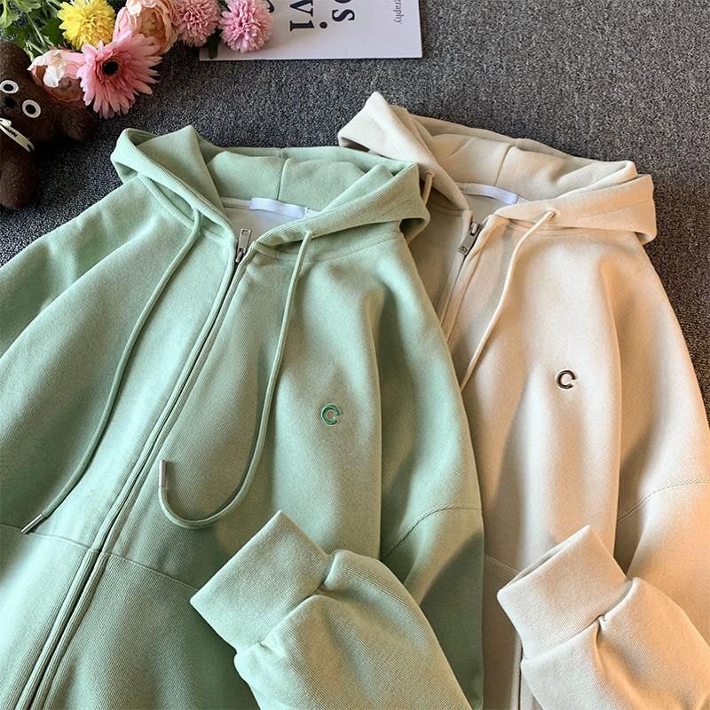 M243 Winter Velvet Padded Thickened Sweater Cardigan Women's Spring and Autumn Oversize Loose and Idle Baseball Uniform Jacket