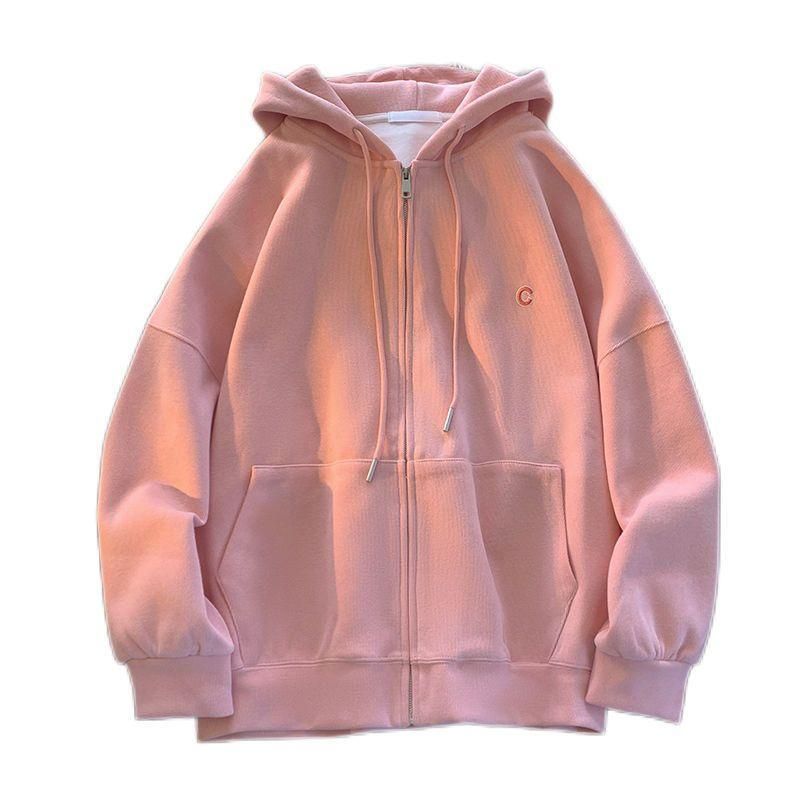 M243 Winter Velvet Padded Thickened Sweater Cardigan Women's Spring and Autumn Oversize Loose and Idle Baseball Uniform Jacket