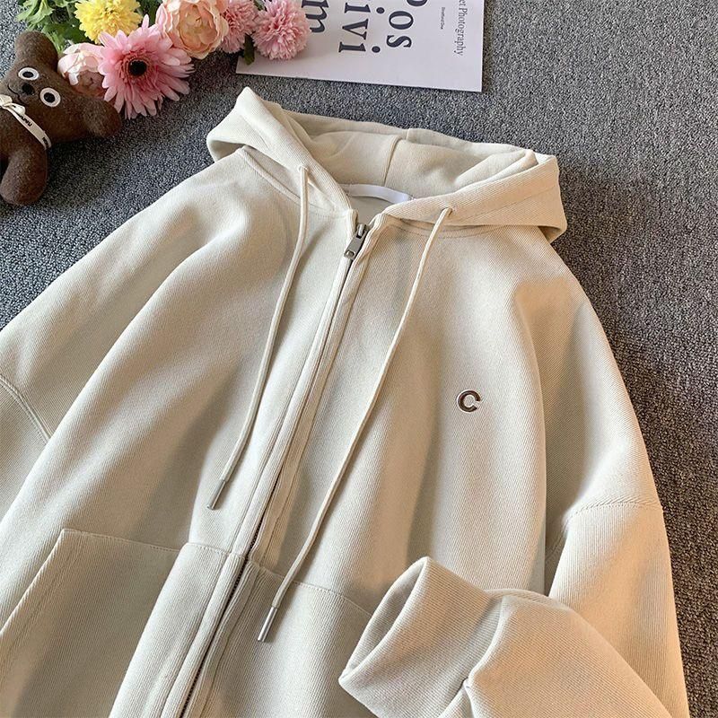 M243 Winter Velvet Padded Thickened Sweater Cardigan Women's Spring and Autumn Oversize Loose and Idle Baseball Uniform Jacket