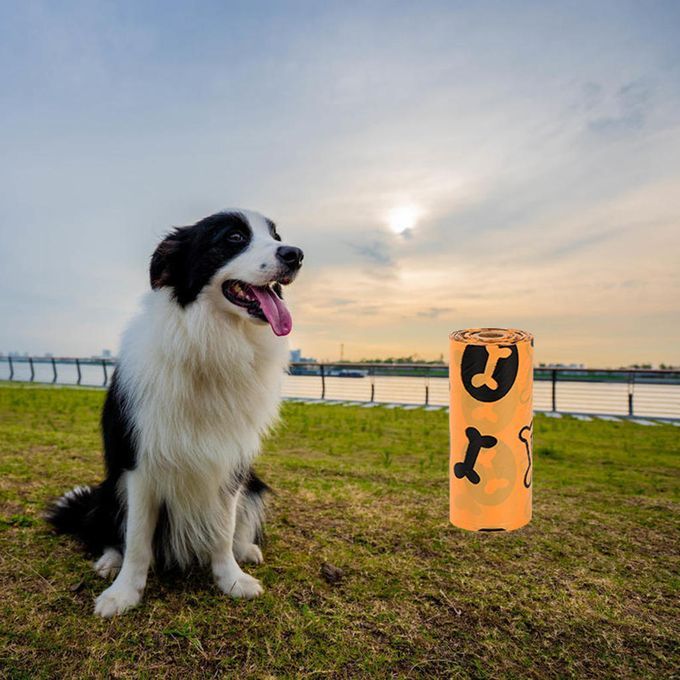 Animal Buddy Dog Waste Bags Eco-friendly Biodegradable Orange 8Roll