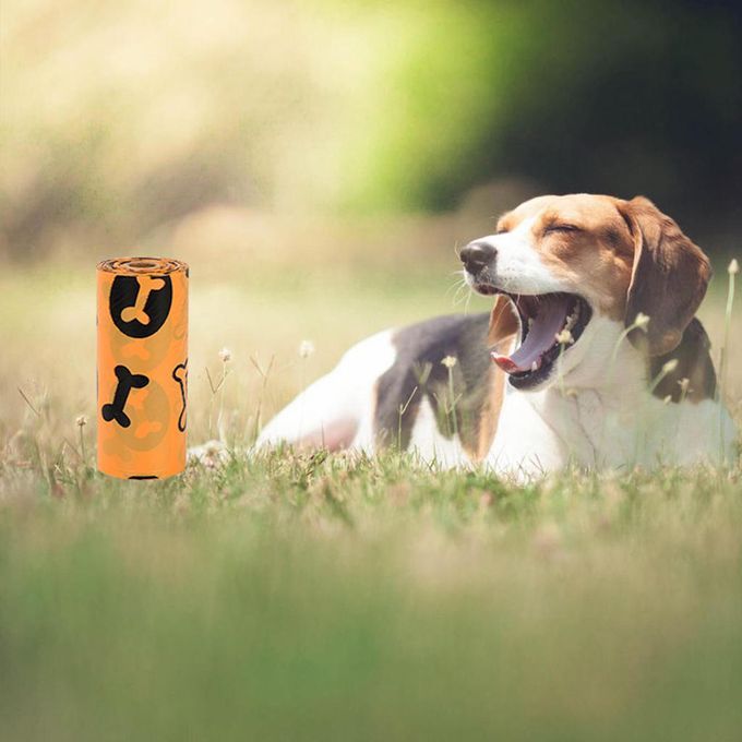 Animal Buddy Dog Waste Bags Eco-friendly Biodegradable Orange 8Roll