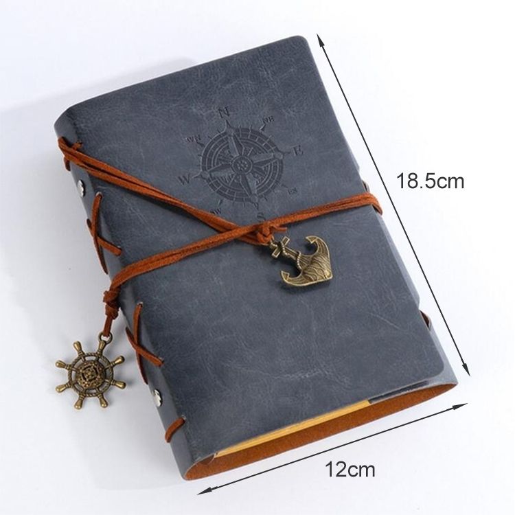 Creative Corsair Anchor Stationery Notepad Office Supplies School Cute Retro Spiral Notebook Diary Book(Grey)