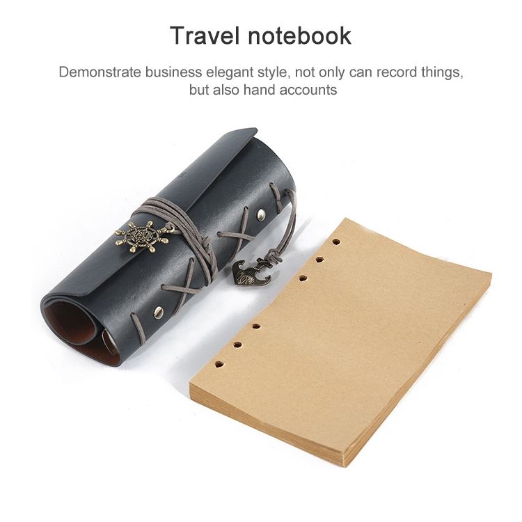 Creative Corsair Anchor Stationery Notepad Office Supplies School Cute Retro Spiral Notebook Diary Book(Grey)