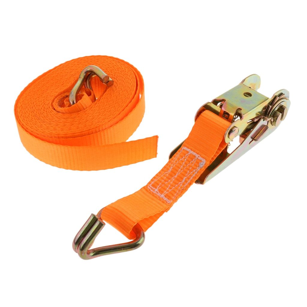 6m Cargo S Ratchet With Fastening Buckle Tie Down S Webbing With Double J Hooks Lashing For Cargo Lorry Car Marine Boat