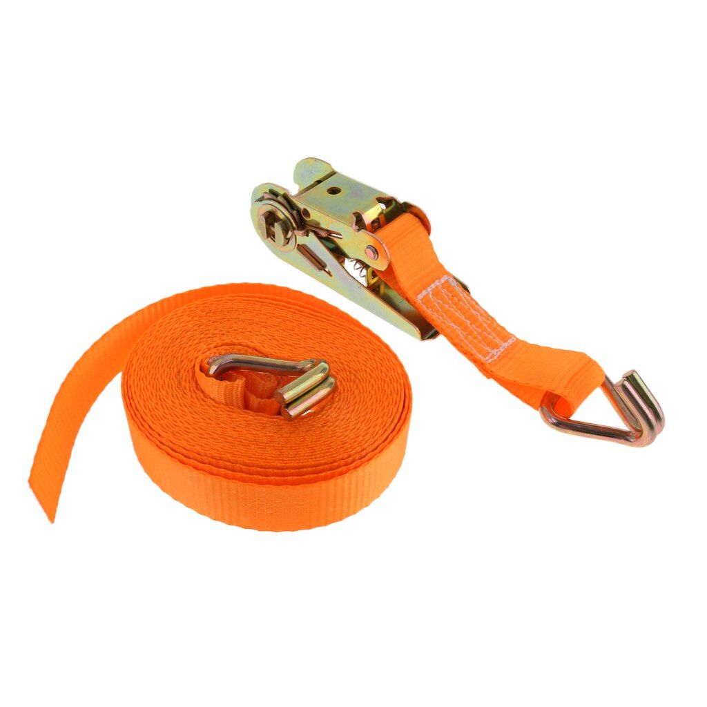 6m Cargo S Ratchet With Fastening Buckle Tie Down S Webbing With Double J Hooks Lashing For Cargo Lorry Car Marine Boat
