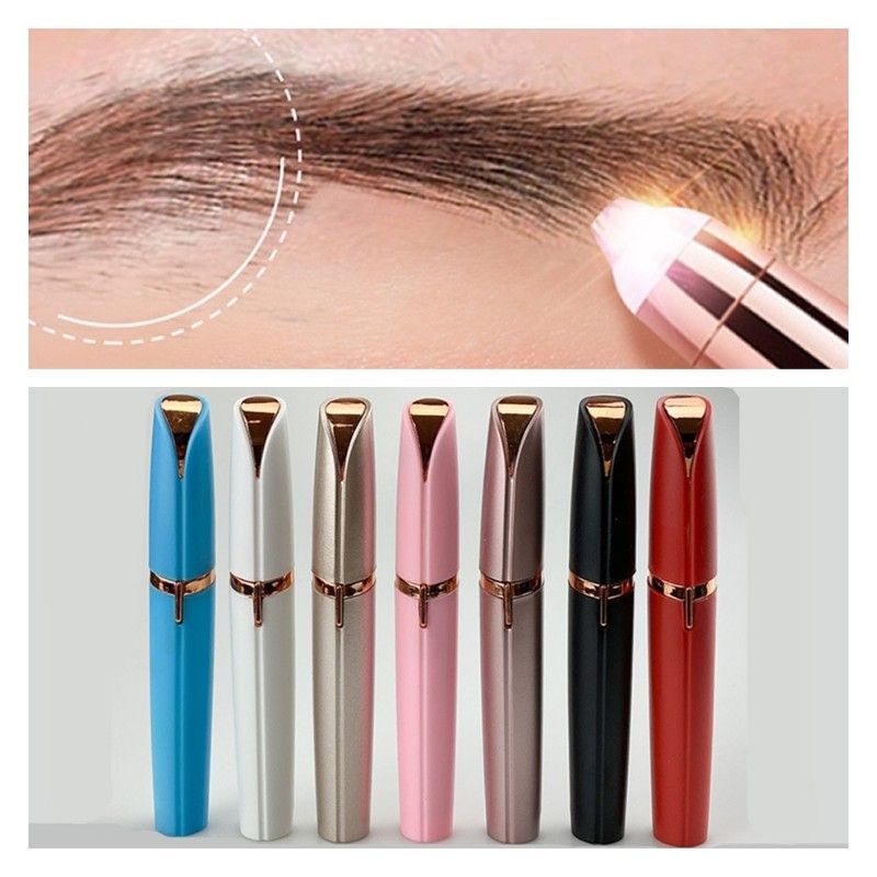 Portable Electric Eyebrow Trimmer Eye Brow Epilator-Gold