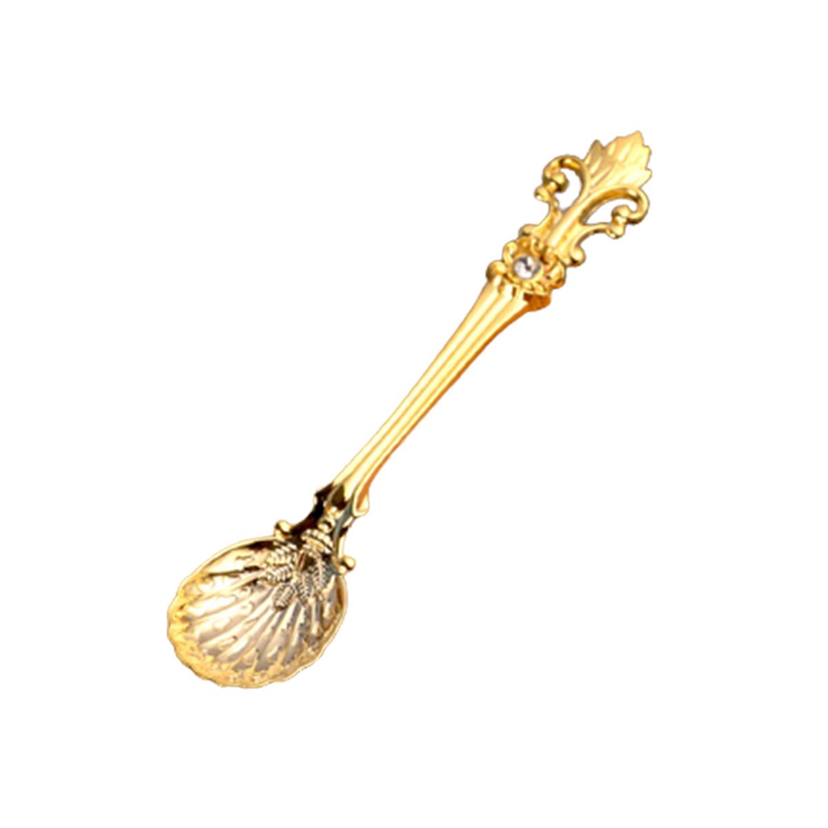 Coffee Spoon Mirror Polish Wear-resistant Zinc Alloy-Golden