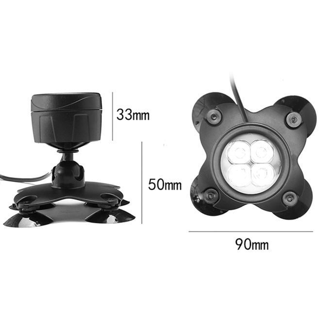 2 PCS 4 LEDs RGB Underwater Diving Lamp Light Kit Set With