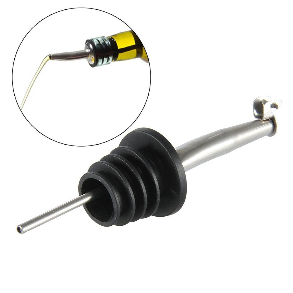 2Pcs Stainless Whisky  Wine Pourer Stopper-Black