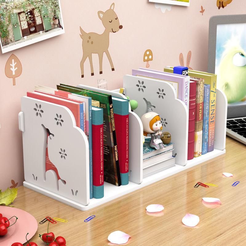 Hollow Book Storage Rack Wooden Office Desktop File Sh Information Magazine Storage Holder Living Room Table Book Stand Cute