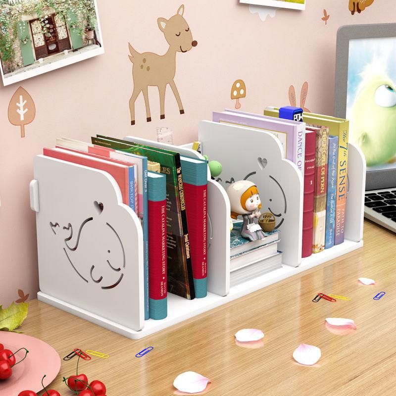 Hollow Book Storage Rack Wooden Office Desktop File Sh Information Magazine Storage Holder Living Room Table Book Stand Cute
