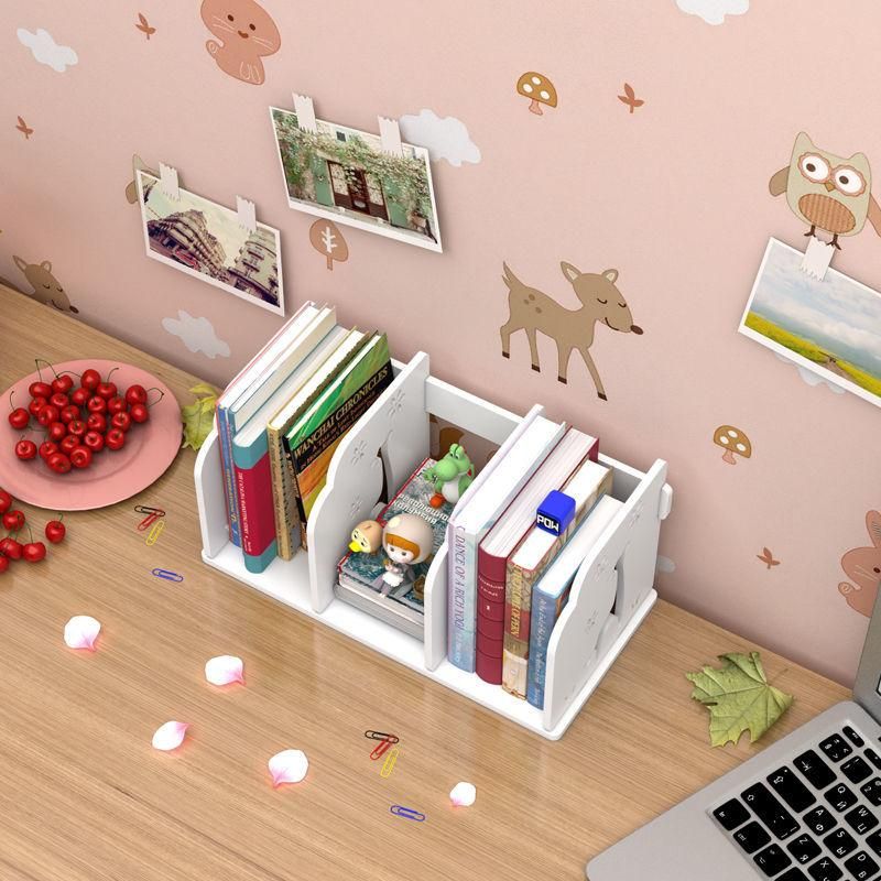 Hollow Book Storage Rack Wooden Office Desktop File Sh Information Magazine Storage Holder Living Room Table Book Stand Cute