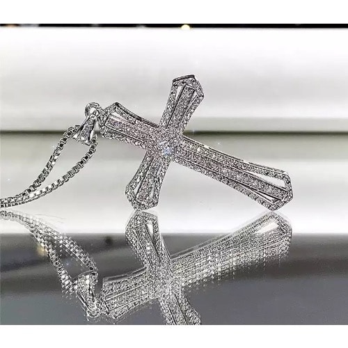 Cross Pendant Necklace-Silver