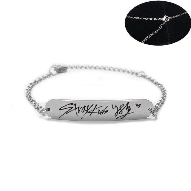 Stainless Steel Bracelet Stray Kids Member Signature Letter