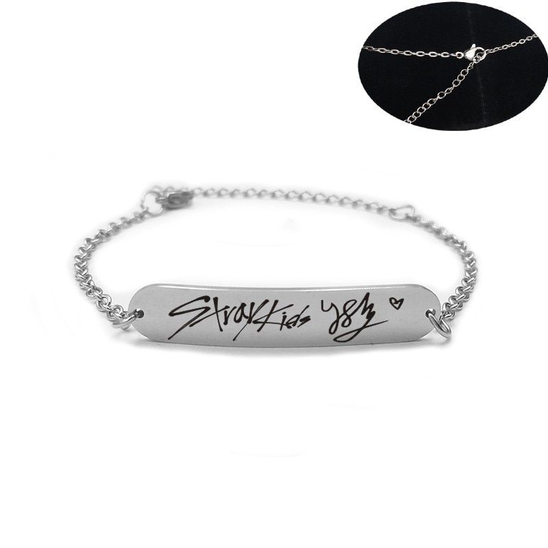 Stainless Steel Bracelet Stray Kids Member Signature Letter